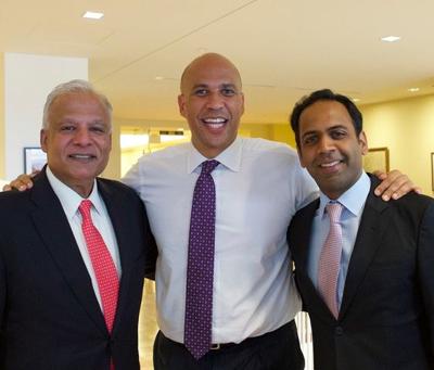 Deepak Raj and Raj Goyle with N.J. Senator Cory